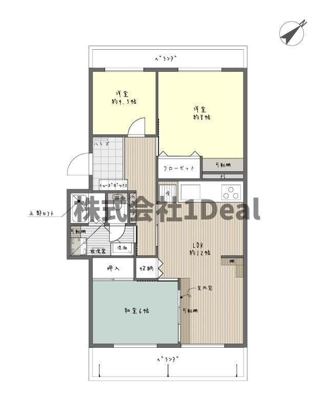 千里緑丘住宅 第参九号棟 503号室の間取り図(3LDK)